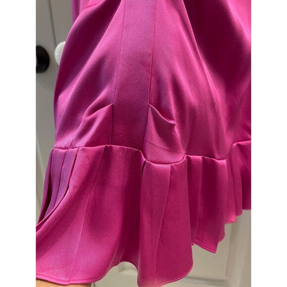NICOLE MILLER COLLECTION 100% Silk Fuchsia Pink Formal Gown, Sz 6** - Picture 6 of 8